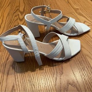 Stuart Weitzman White Analeigh Heels